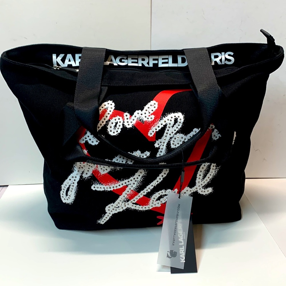 NWT ❤️ Karl Lagerfeld Large Tote with Rhinestones